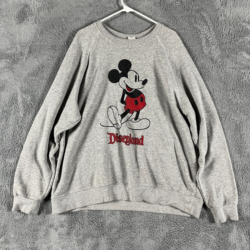 Disney Parks Disneyland Mickey Mouse Graphic Sweatshirt Womens XXL Gray Pullover